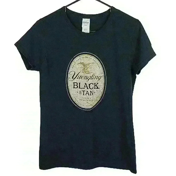 Gildan Yuengling Black & Tan Tee Scoop Neck Cotton - Picture 1 of 10